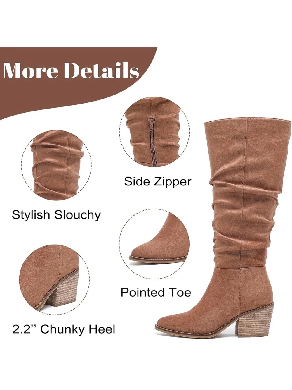 🆕Women's Suede Mid-Calf Slouch Boots